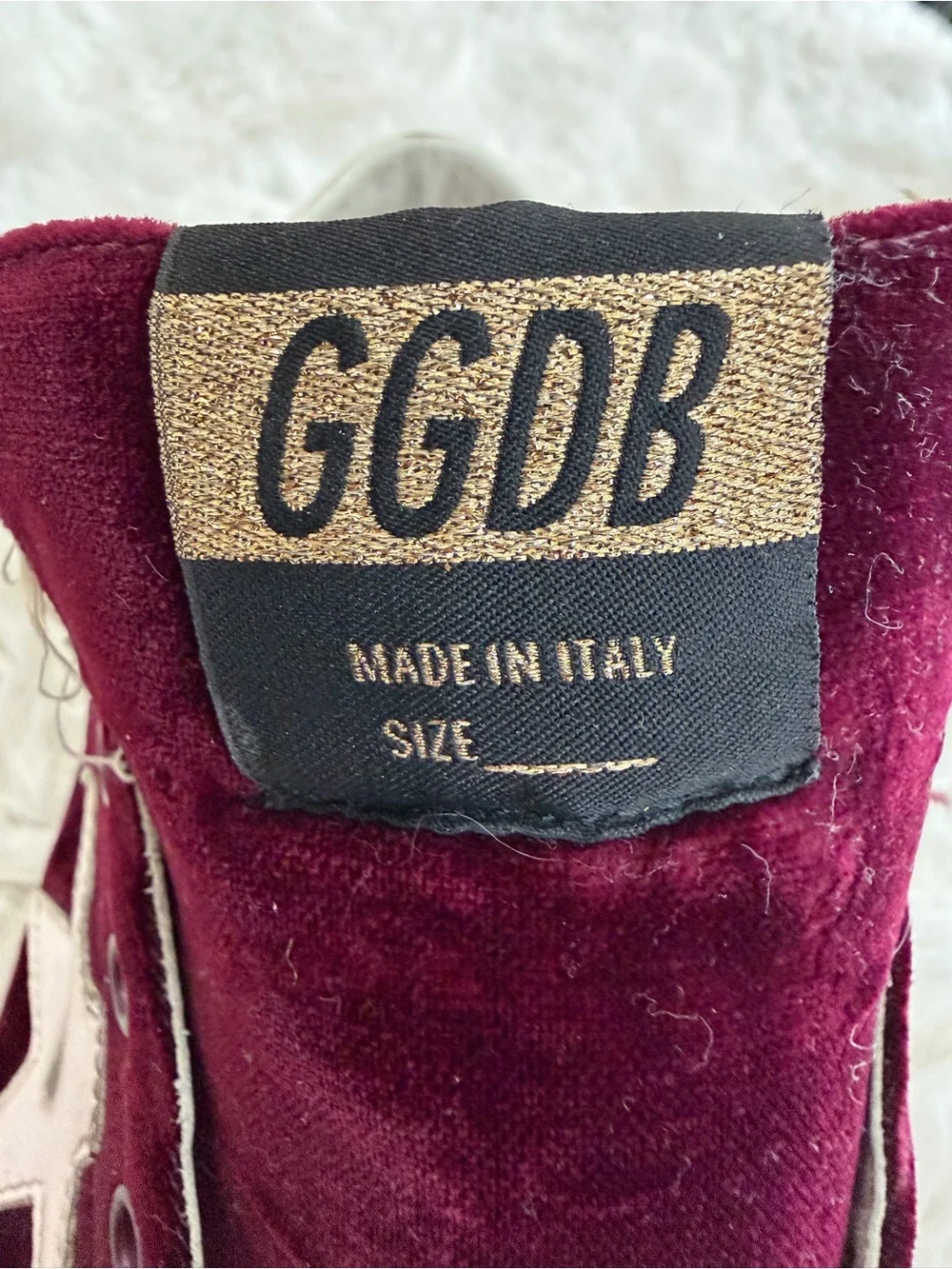 Golden Goose Super-Star Velvet Sneakers in Burgundy and White Size 39 US 9